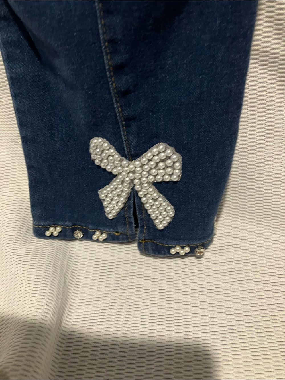 Women's Straight Leg Jeans in Dark Blue Washed Denim - Picture 7 of 8